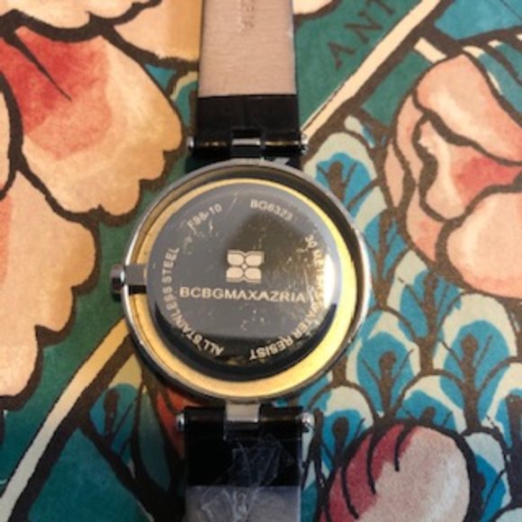 BCBG MAXAZRIA Pearl Dial Crystalized Leather Watch - Picture 3 of 3